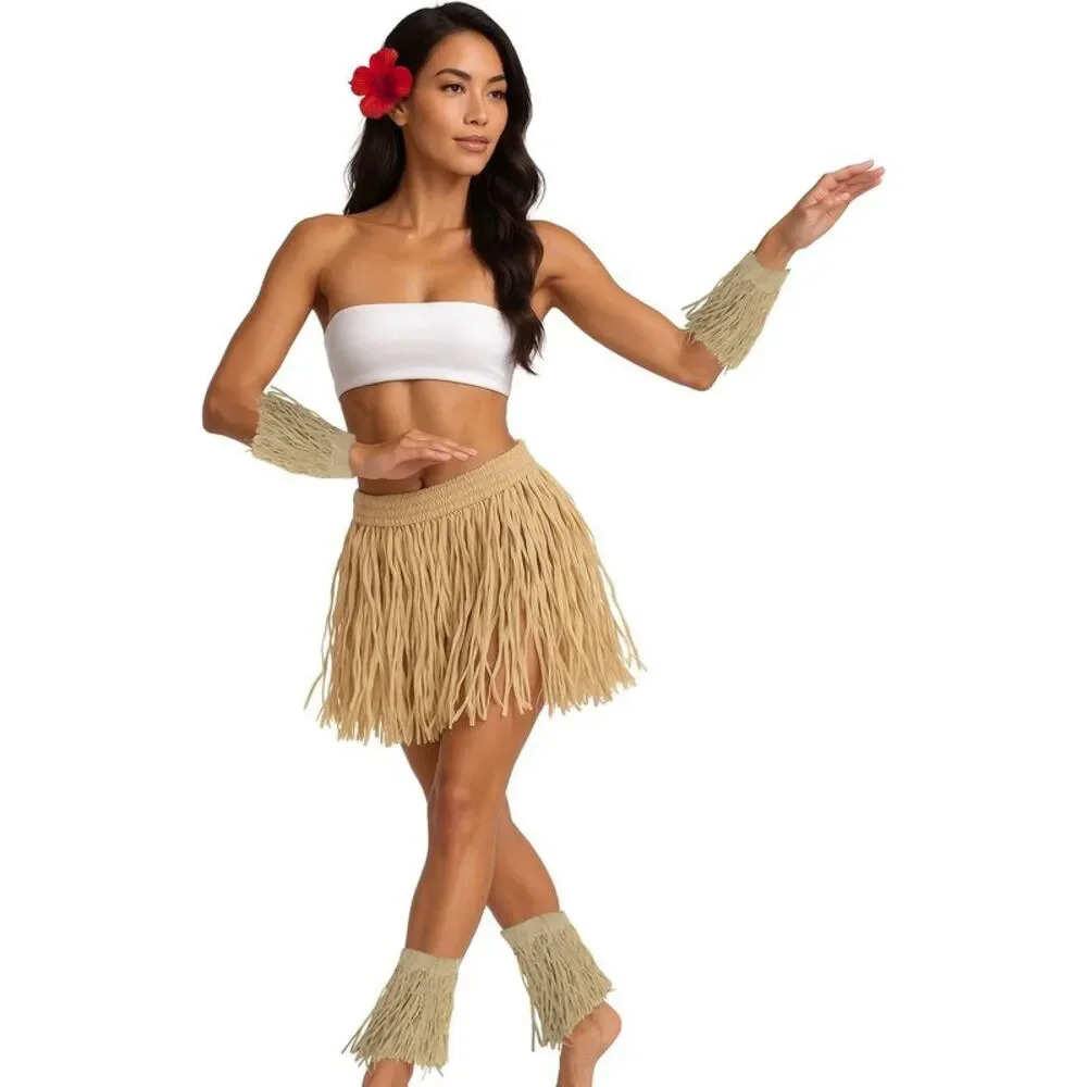 Fiestas Guirca Womens/Ladies Polinesian Costume Set / Beige